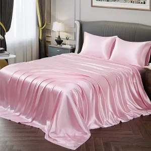 Satin Silky Soft 4 pcs Bed Sheets Set