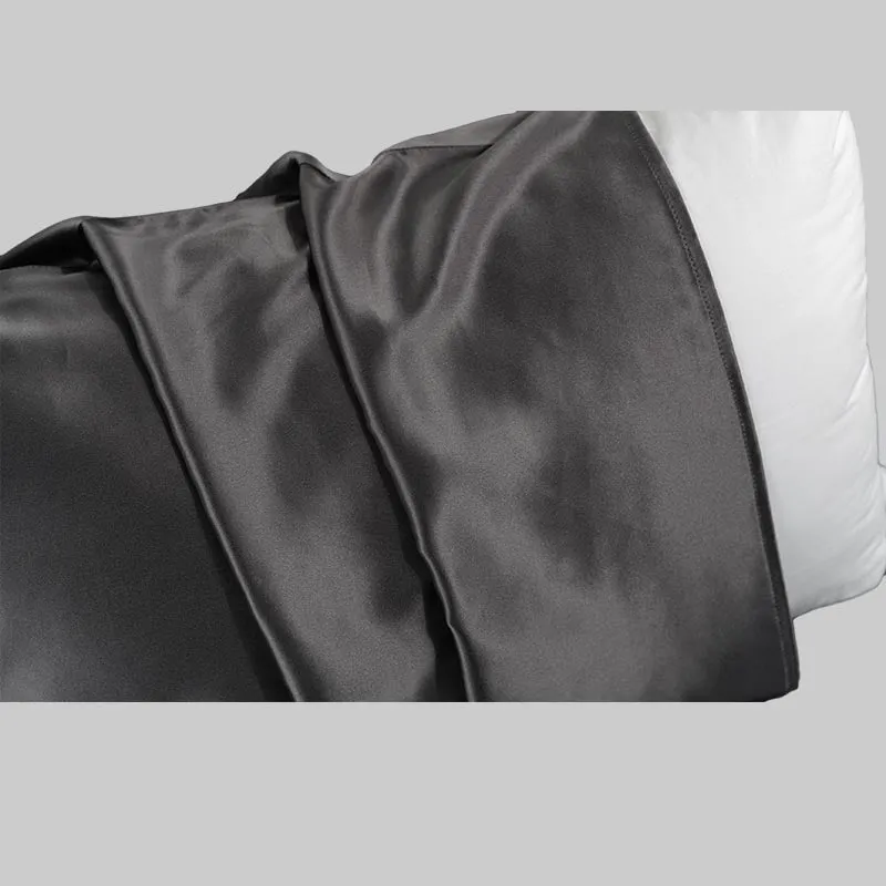 100% mulberry silk pillowcase 19 momme - Charcoal - Dropshipping