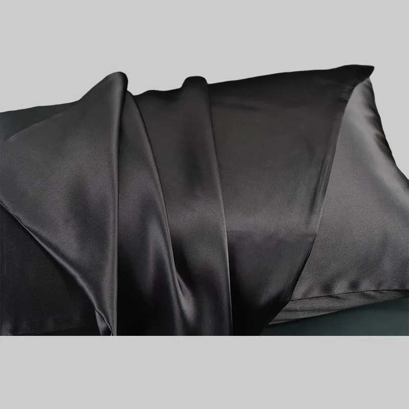 100% mulberry silk pillowcase 19 momme - Charcoal - Dropshipping