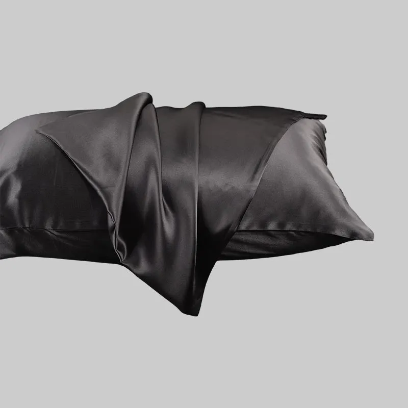 100% mulberry silk pillowcase 19 momme - Charcoal - Dropshipping