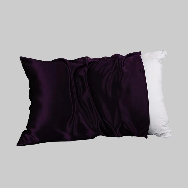 100% mulberry silk pillowcase 19 momme - Dark Purple - Dropshipping