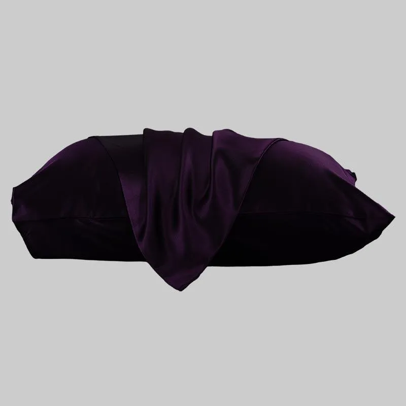 100% mulberry silk pillowcase 19 momme - Dark Purple - Dropshipping