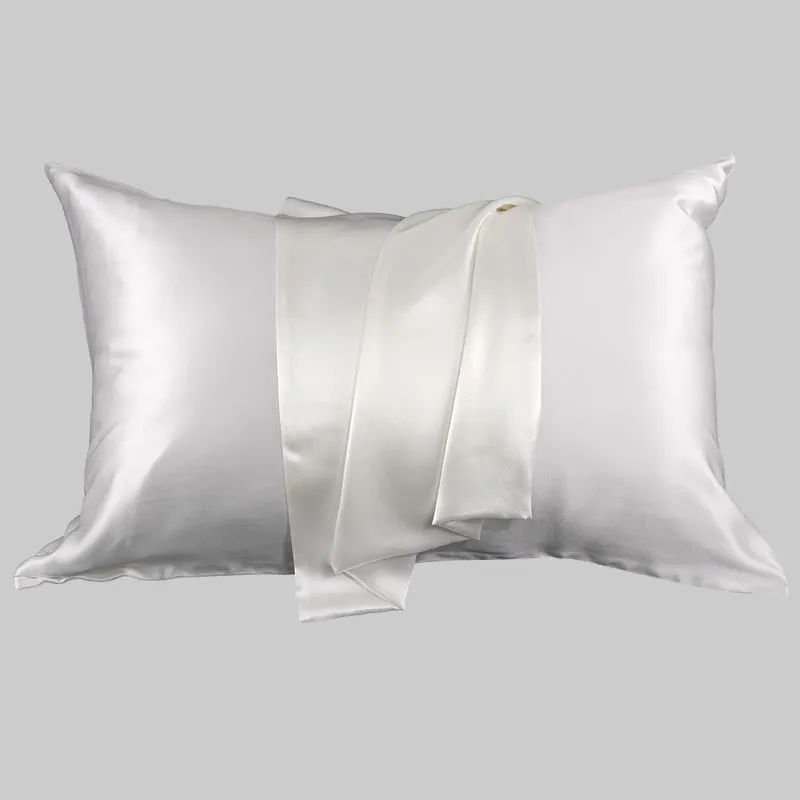 100% mulberry silk pillowcase 19 momme - White - Dropshipping