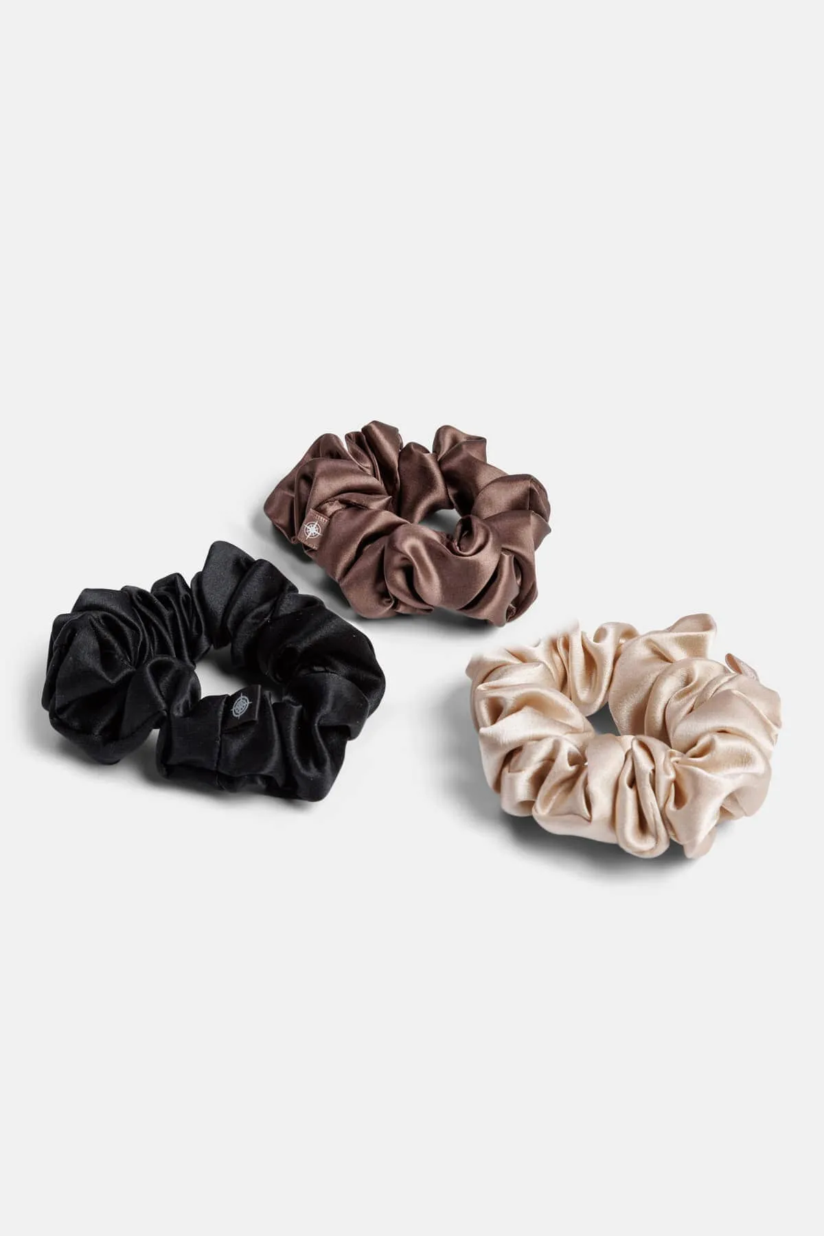 100% Pure Mulberry Silk Hair Scrunchies with Gift Box - Set of 3 Large Hair Ties