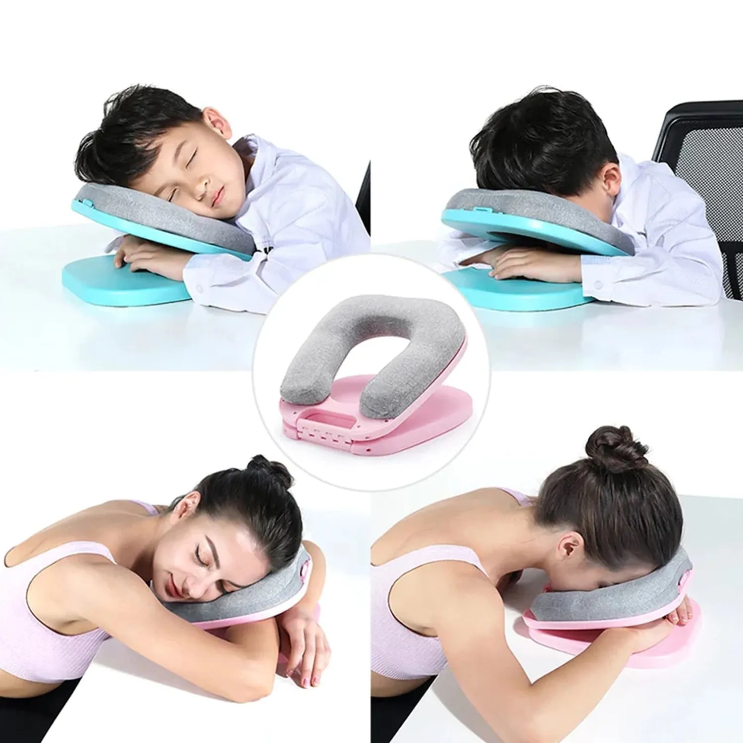 1167 Nap Pillow, Foldable U-Shaped Pillow Nap With Eye Mask Artifact Office Desk for Students Lunch Break Adult Nap Pillow Lunch Break Pillow for Sleeping Pillow for Airplanes, Train, Car, Office