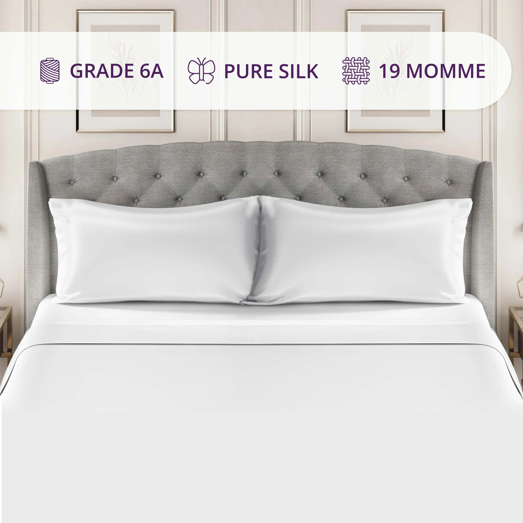 19 Momme Silk Sheet Set - White