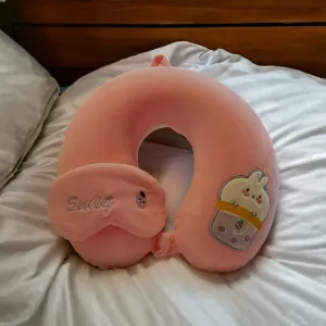 2 in 1 Neck Pillow With Eye Mask.