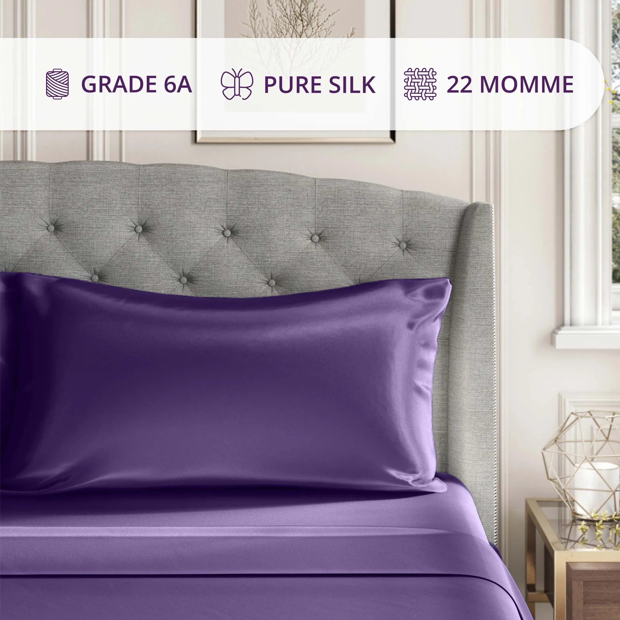 22 Momme Silk Pillowcase - Plum