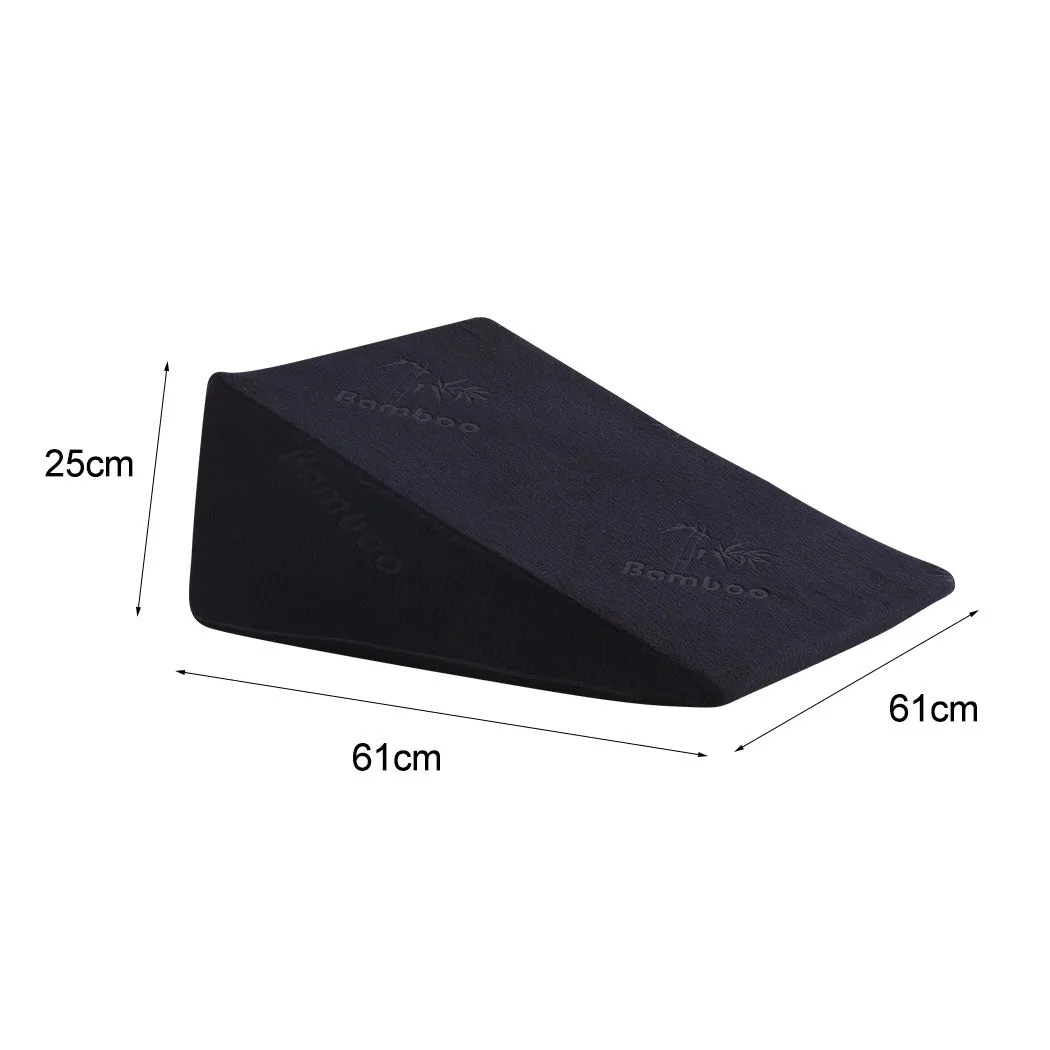 25cm Cool Gel Memory Foam Bed Wedge Pillow - Black