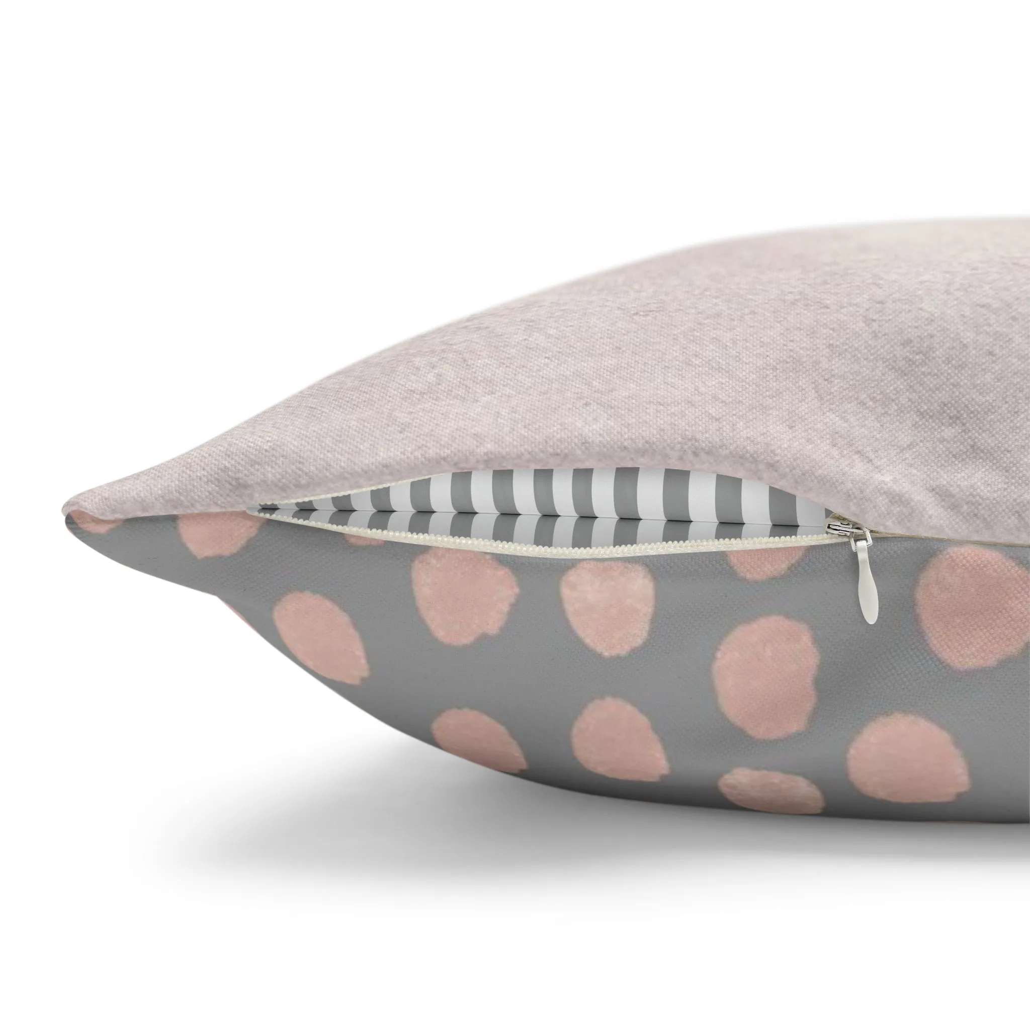 Abstract Boho Pillow Cover | Gray Blush Pink, Ivory