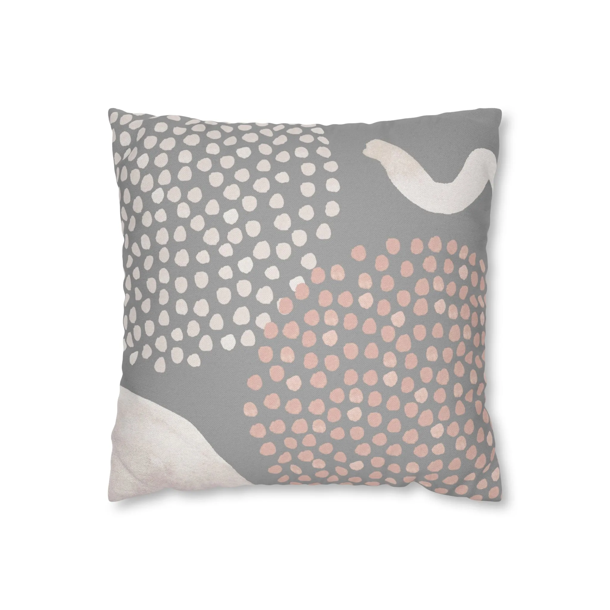 Abstract Boho Pillow Cover | Gray Blush Pink, Ivory