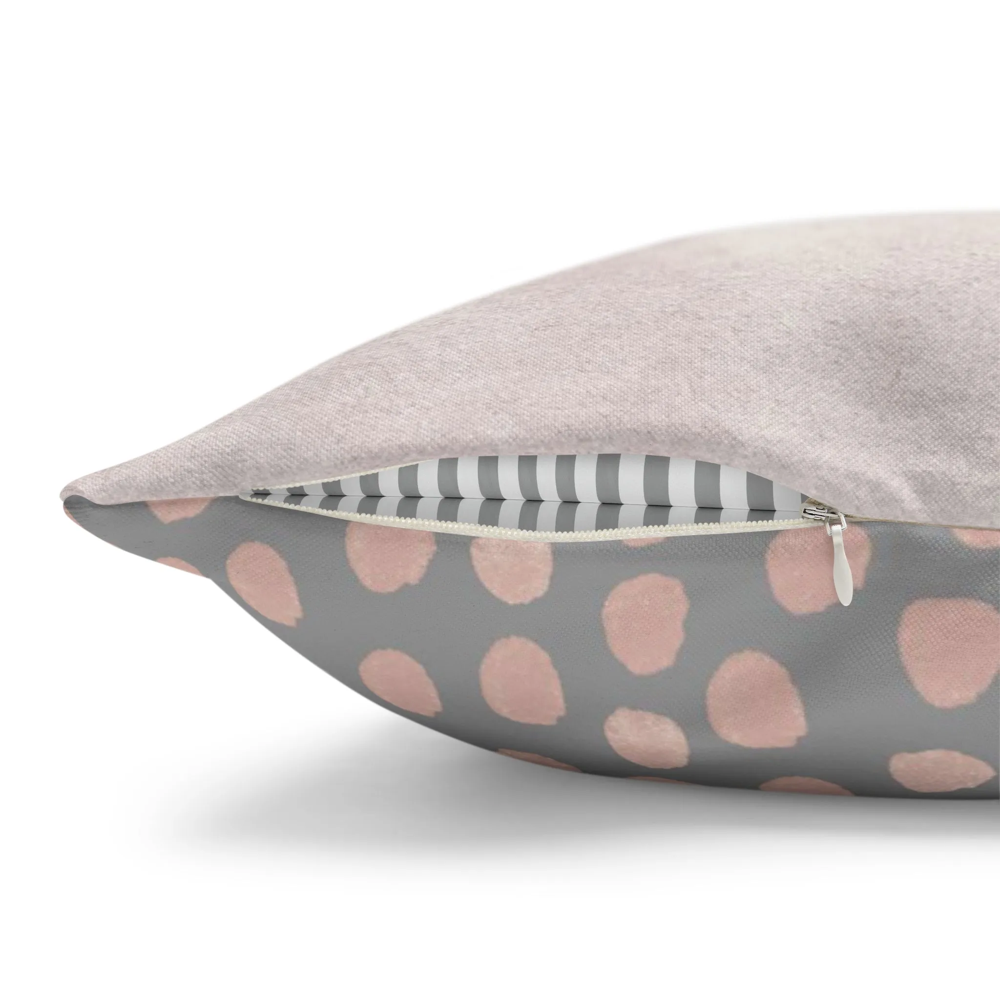 Abstract Boho Pillow Cover | Gray Blush Pink, Ivory