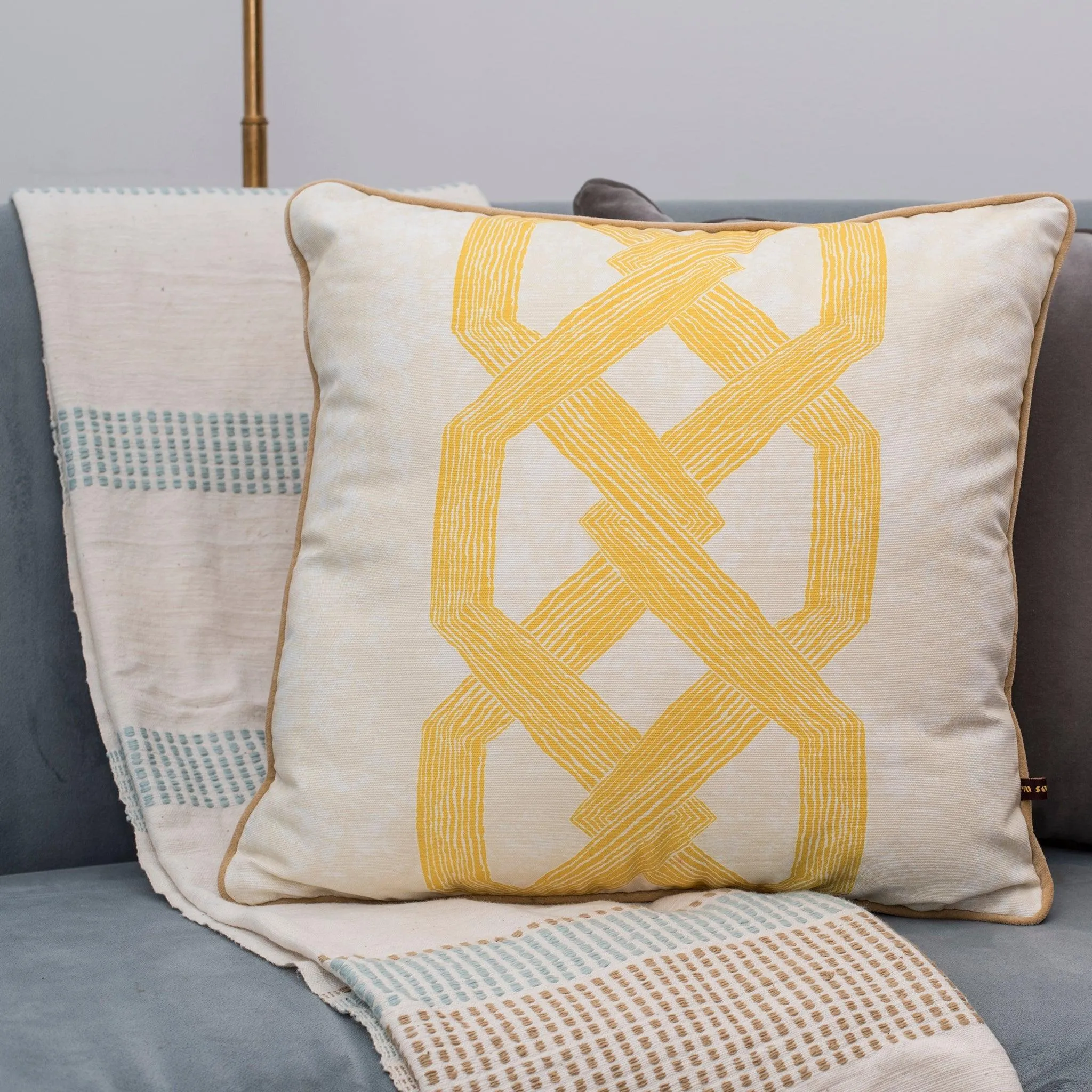 Aluro Yellow Throw Pillows