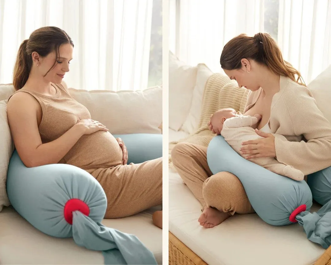 bbhugme Pregnancy Pillow Eucalyptus/ Coral