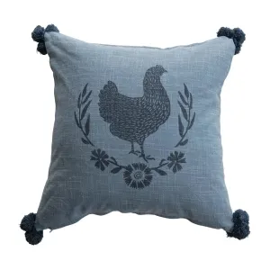 Blue Chicken Pillow