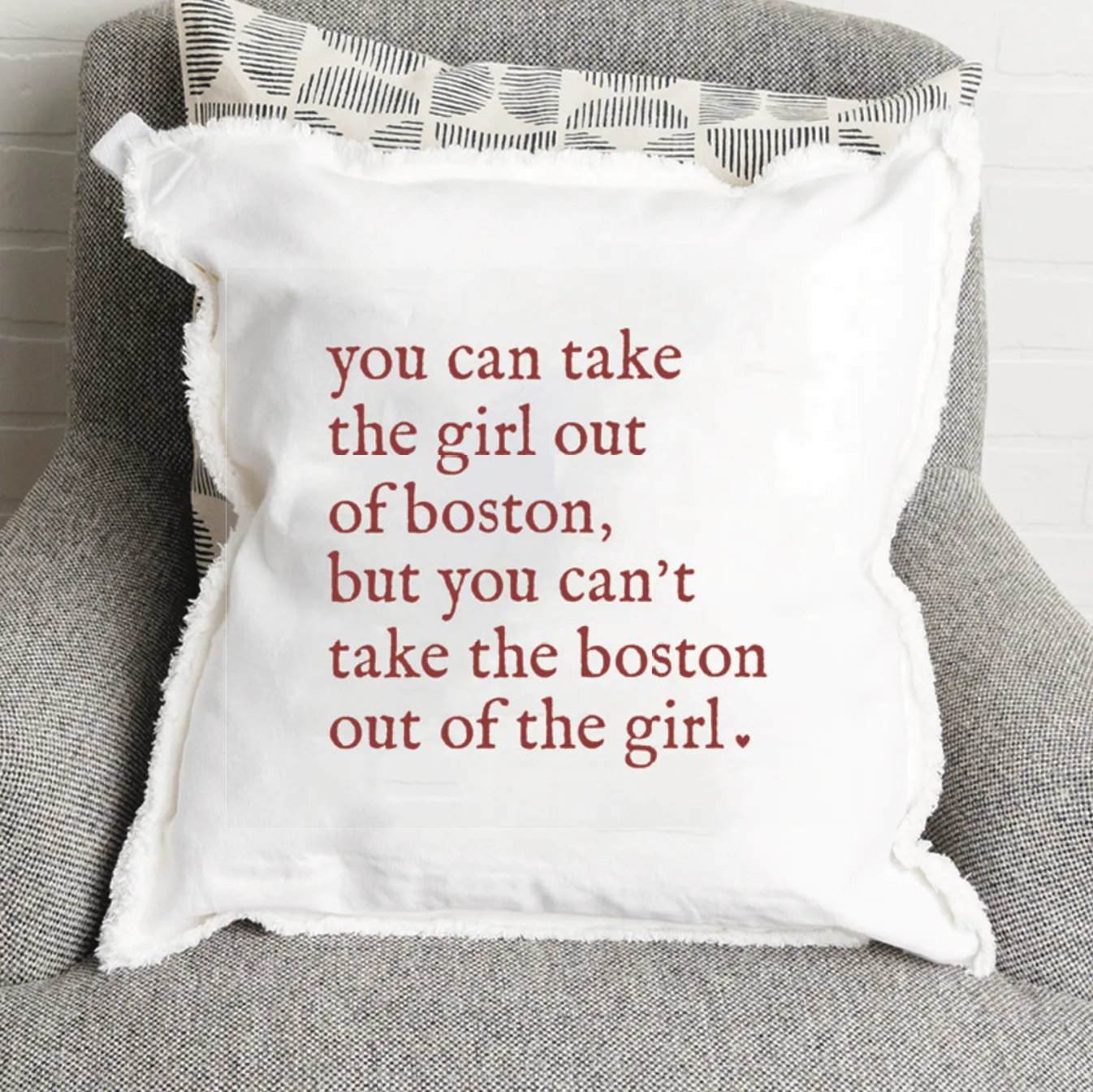 Can't Take the Boston Out Square Pillow