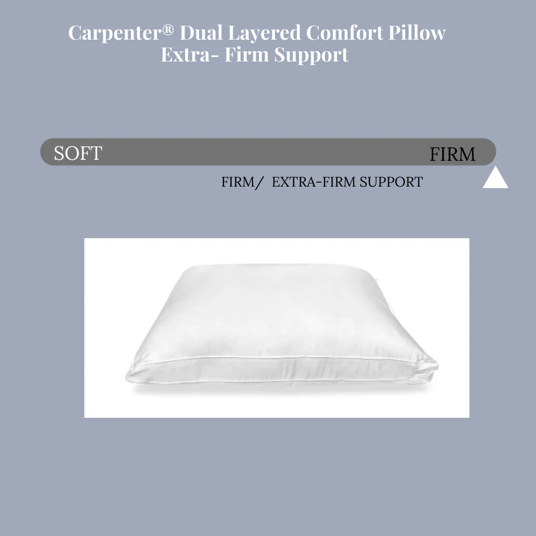 Carpenter Co. Dual Layered Comfort Pillow | Extra-Firm Support