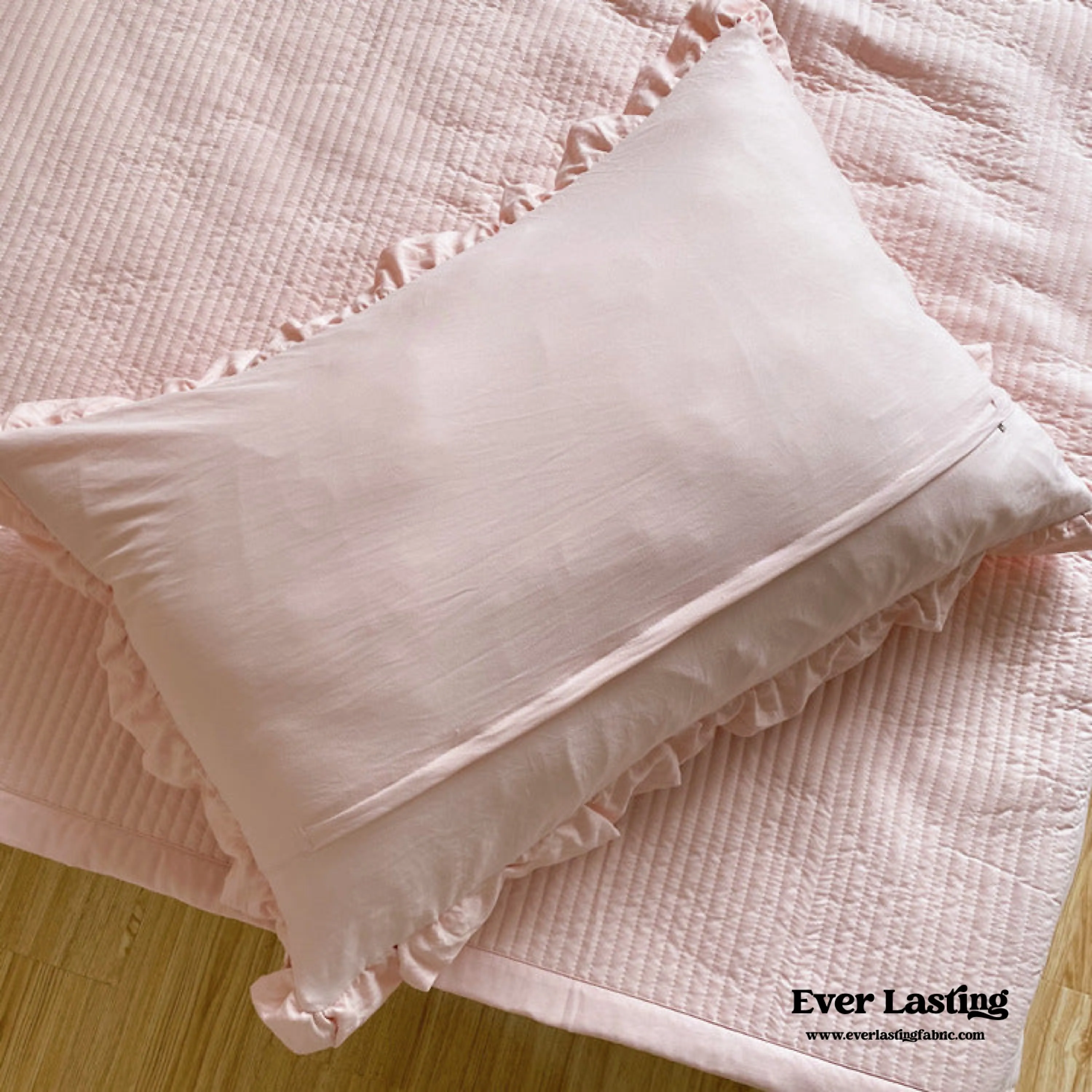 Chiffon Quilted Ruffle Pillowcases (10 Colors)