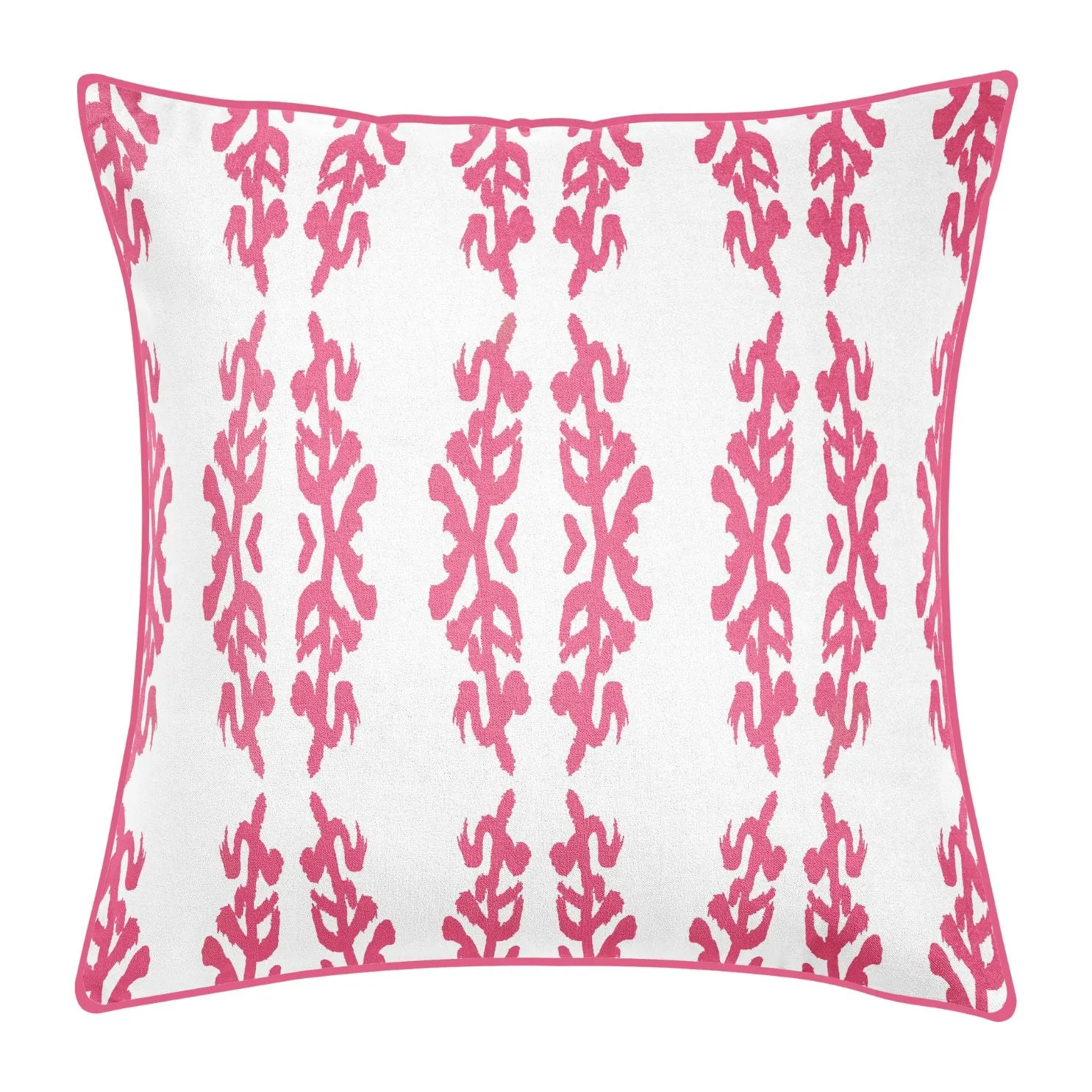 Coral Gardens Embroidered 22x22 Pillow, Hot Pink