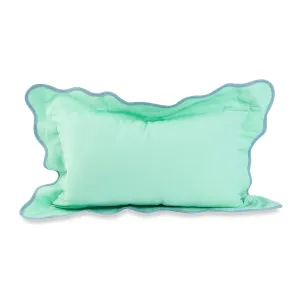 Darcy Linen Lumbar Pillow - Mint   Aqua