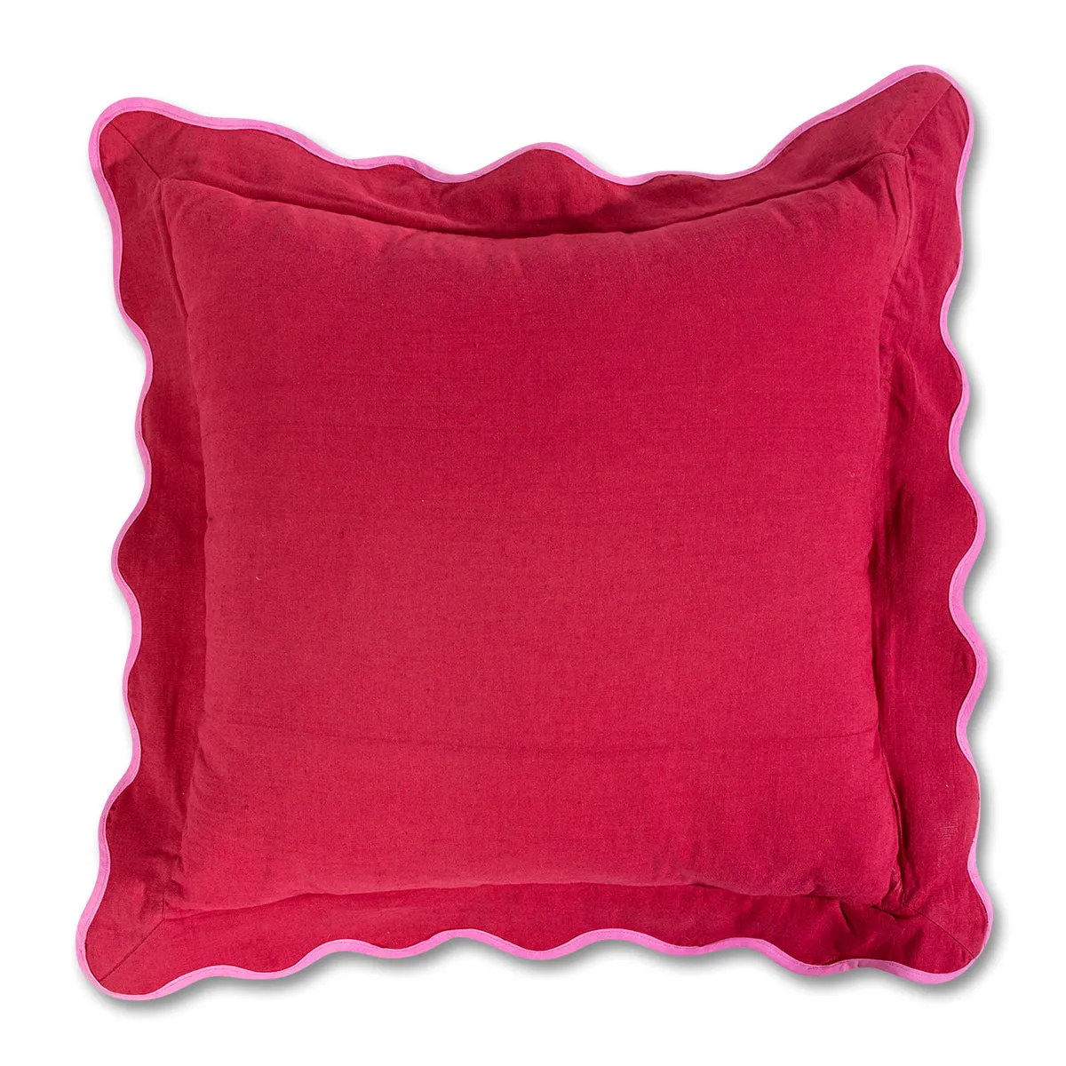 Darcy Linen Pillow - Wine   Neon Pink