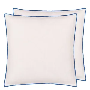 Designers Guild Brera Lino Alabaster & Cobalt Decorative Pillow