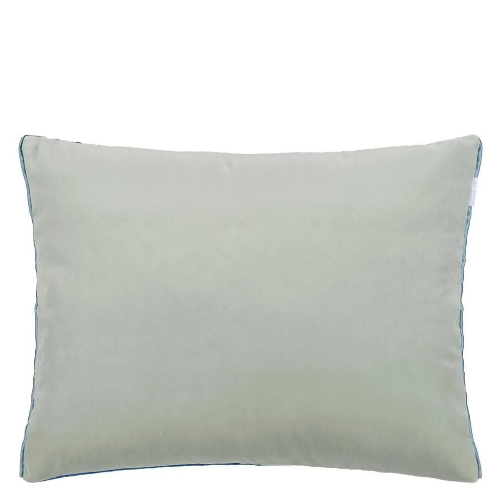 Designers Guild Cassia Denim & Zinc Velvet Decorative Pillow