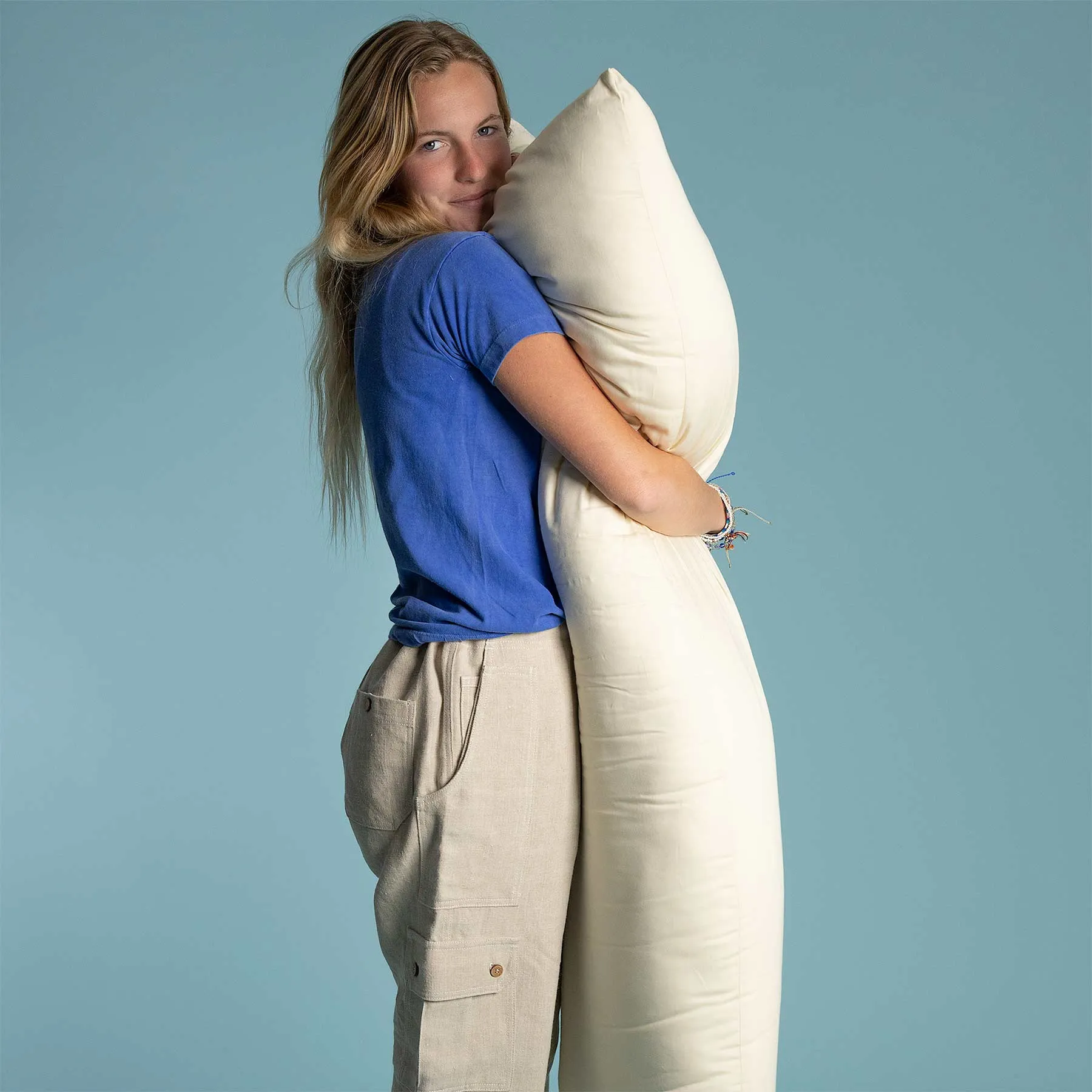 EMERYVILLE 100% Organic Cotton Body Pillow (Filling Grown & Pillow Handmade in USA)