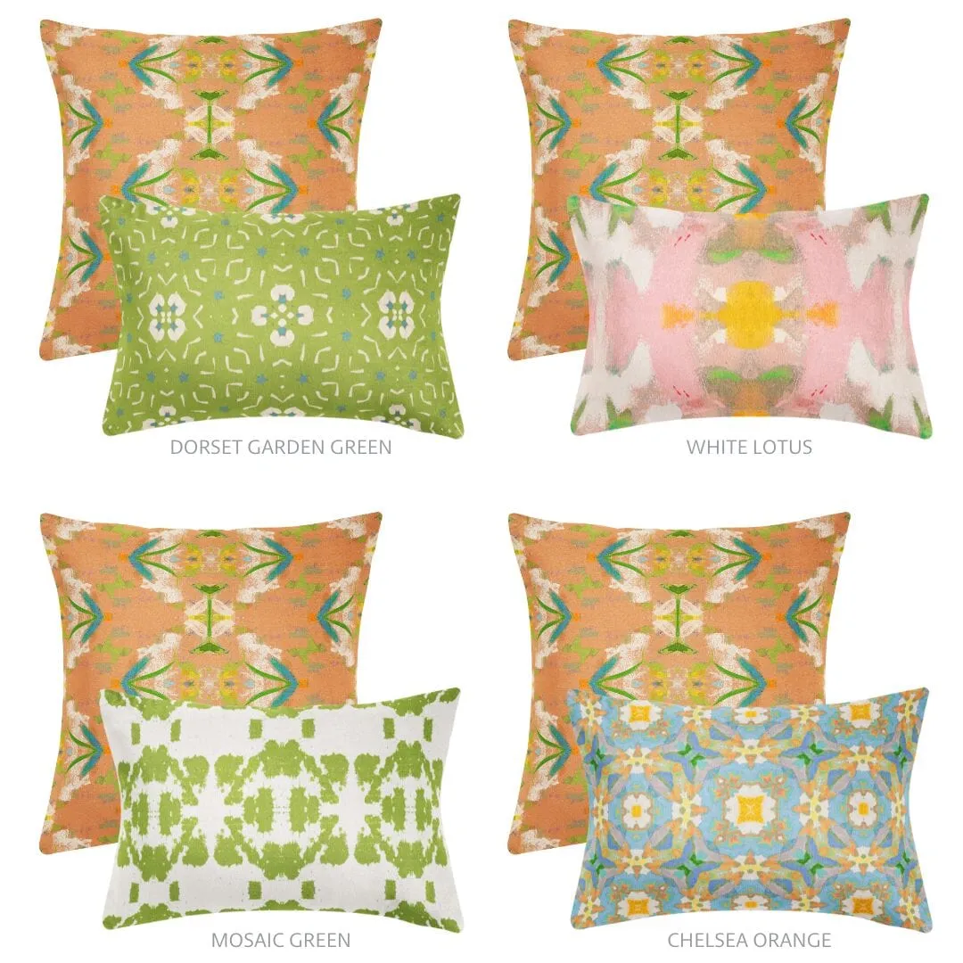 English Garden Orange 22x22 Pillow