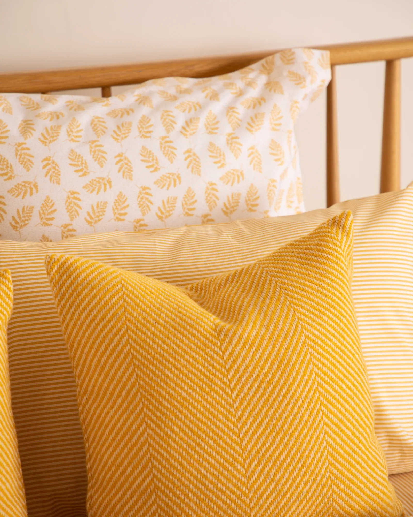 Foxford Yellow Ticking Pillowcase Set