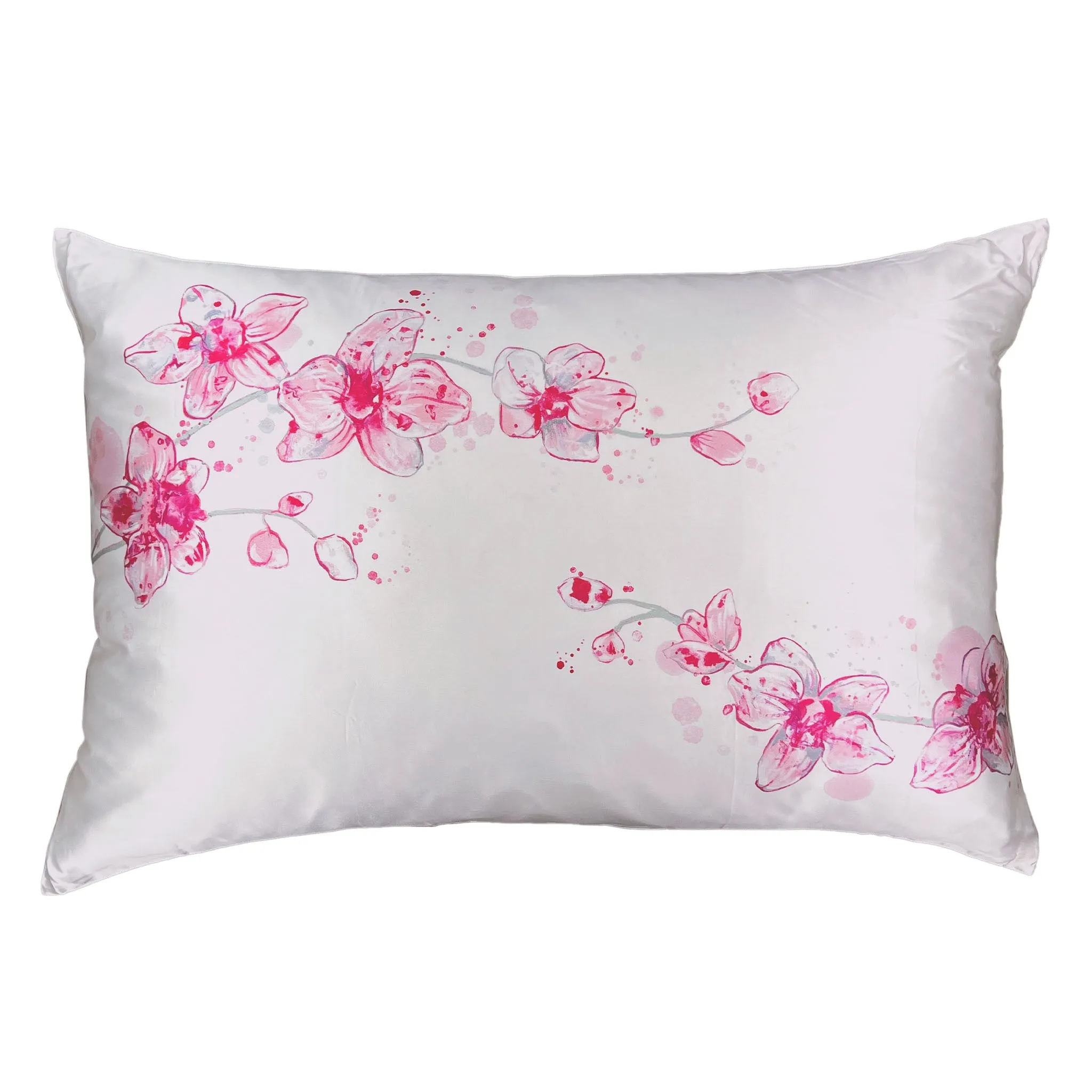 Gallery Collection Silk Pillowcase - Pink Orchids