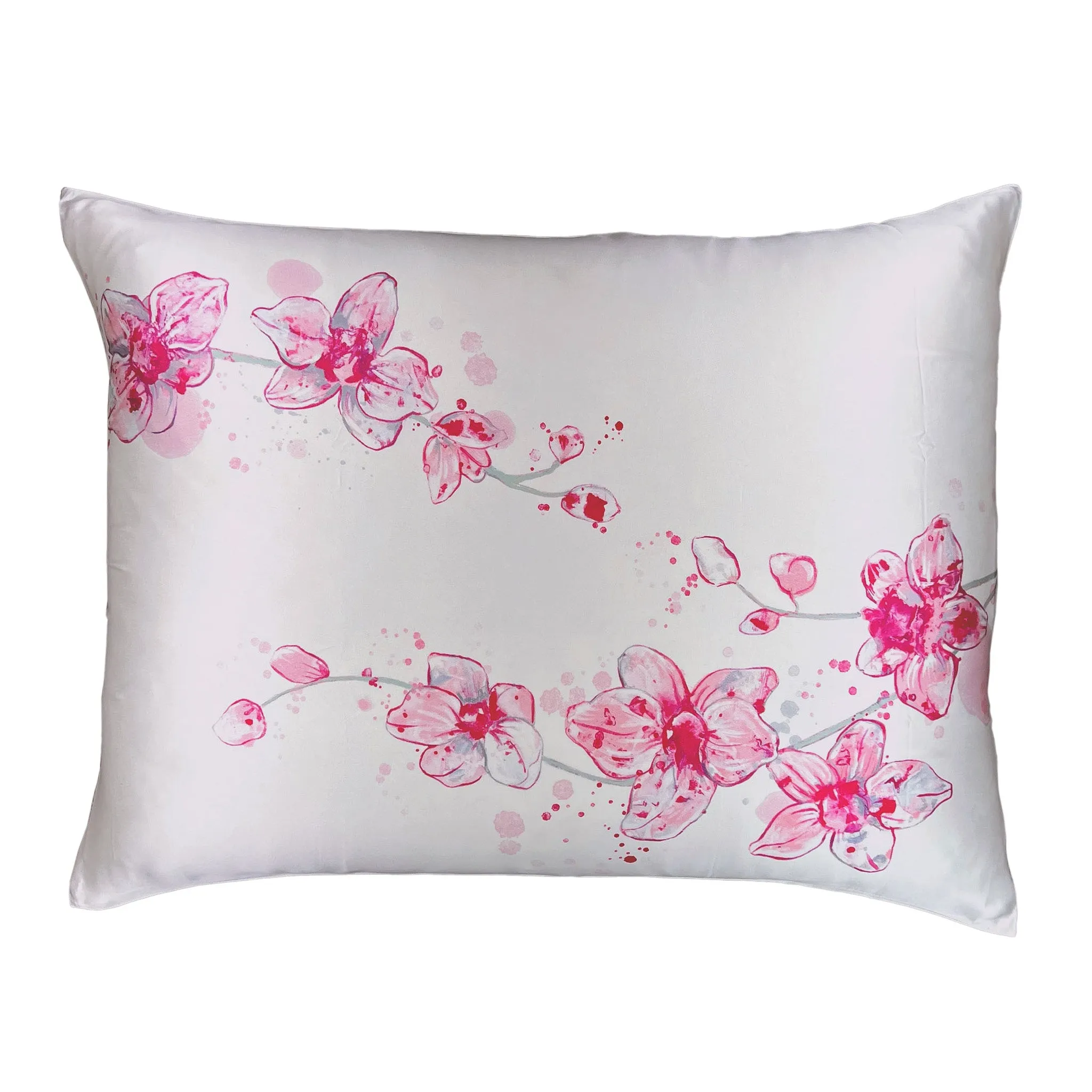 Gallery Collection Silk Pillowcase - Pink Orchids