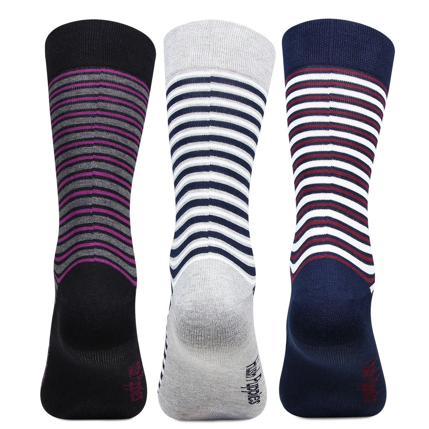 Hush Puppies Men's Multicolored Crew Socks -  Pack of 3