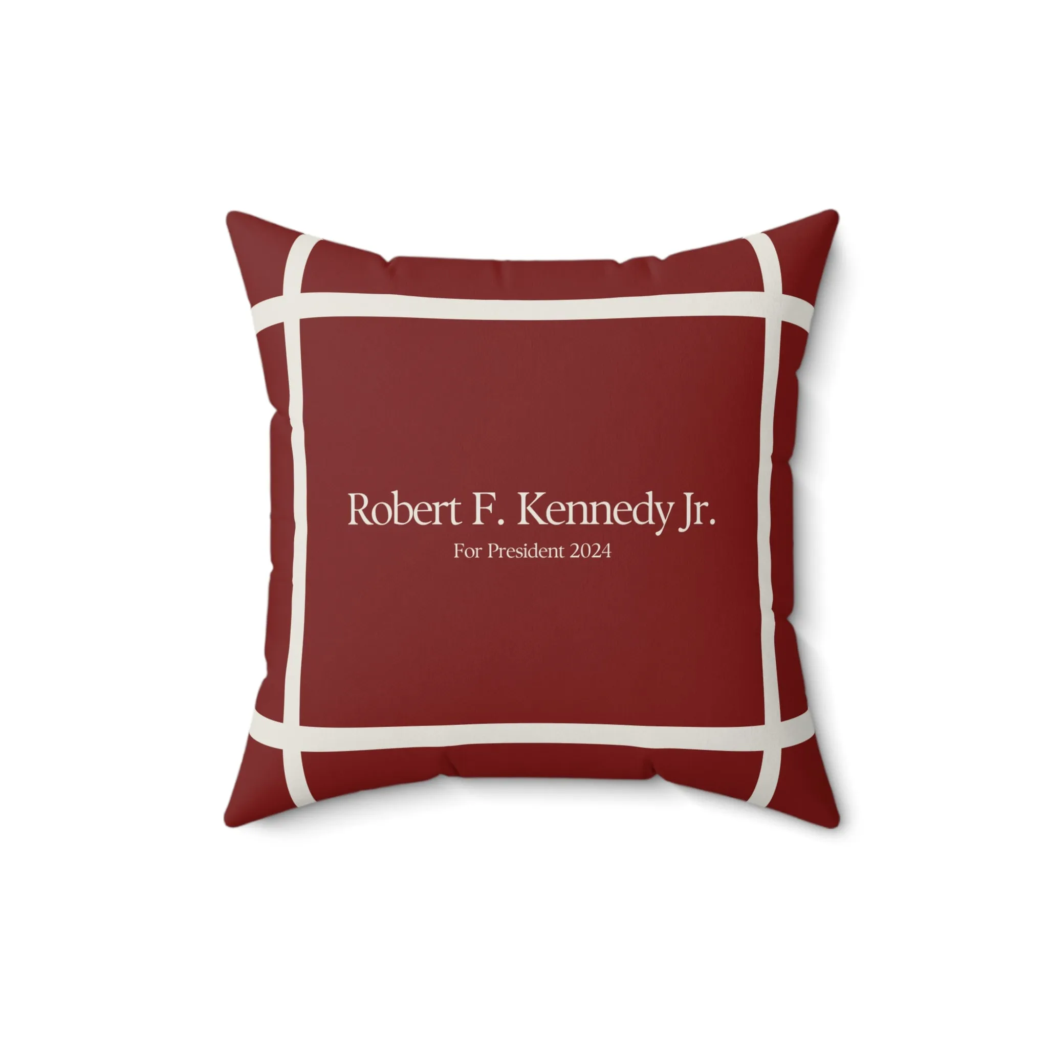 Kennedy for President Bordered Red Square Pillow