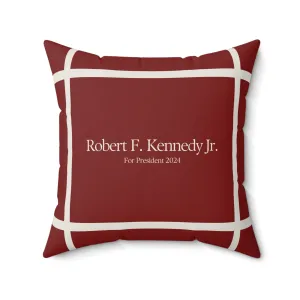 Kennedy for President Bordered Red Square Pillow