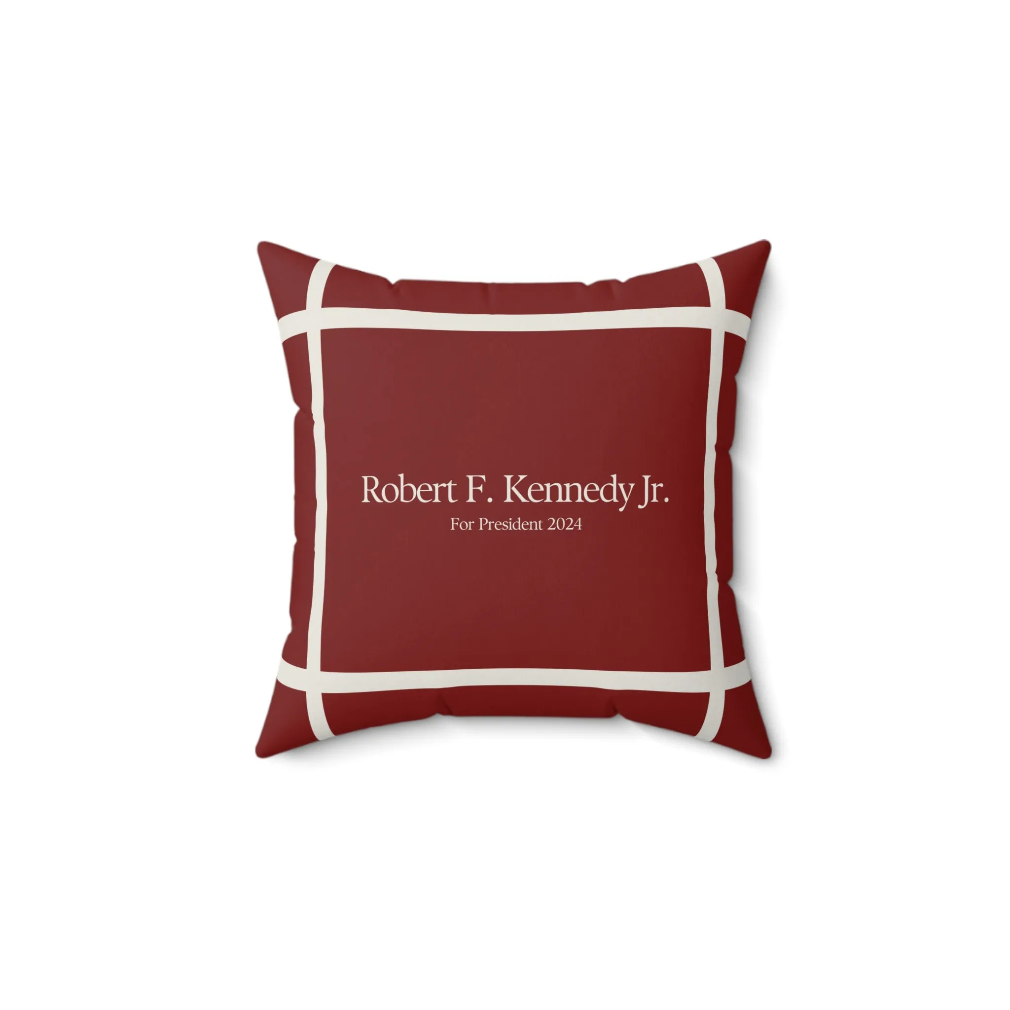 Kennedy for President Bordered Red Square Pillow