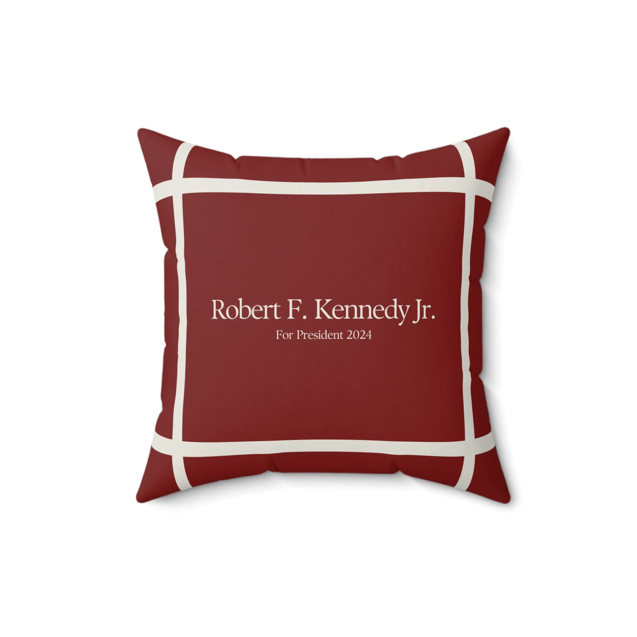 Kennedy for President Bordered Red Square Pillow