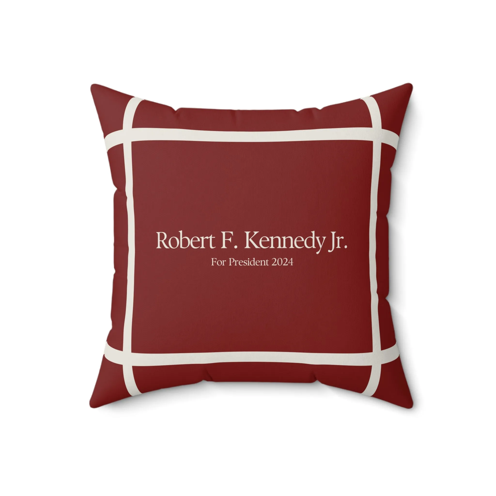 Kennedy for President Bordered Red Square Pillow