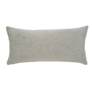 Lina Linen Rectangular Pillow - Grey Stripe