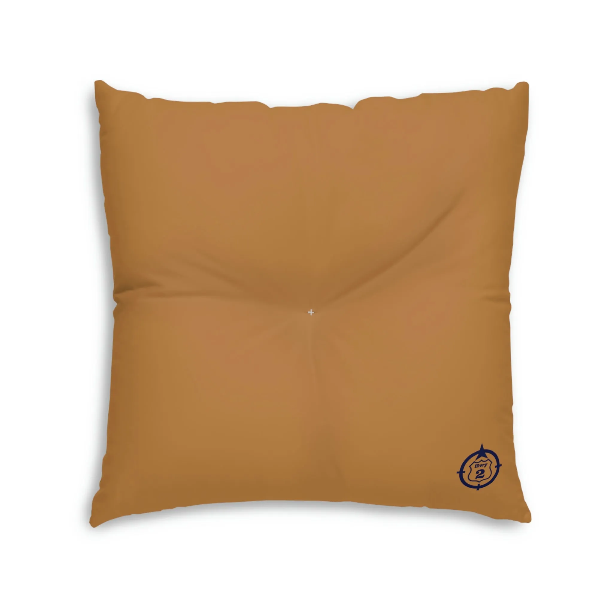 North of Hwy 2 - BROWN - Tufted Floor Pillow, Square