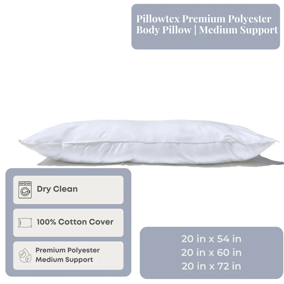 Pillowtex Premium Polyester Body Pillow | Medium Support