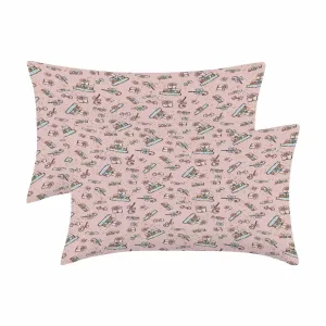 Pink Christmas  Peach Skin Pillowcase 20"x12" (One Side Printing)(2 Pack)