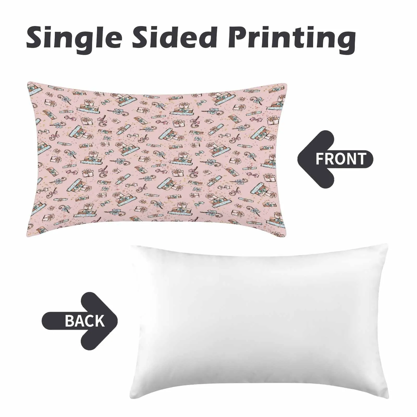 Pink Christmas  Peach Skin Pillowcase 20"x12" (One Side Printing)(2 Pack)