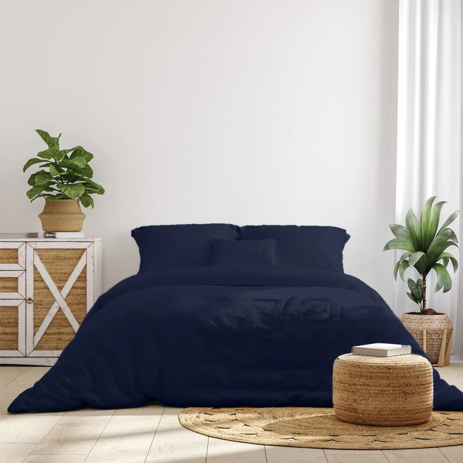 Royal Comfort 1000 Thread Count Bamboo Cotton Sheet and Quilt Cover Complete Set Queen Charcoal