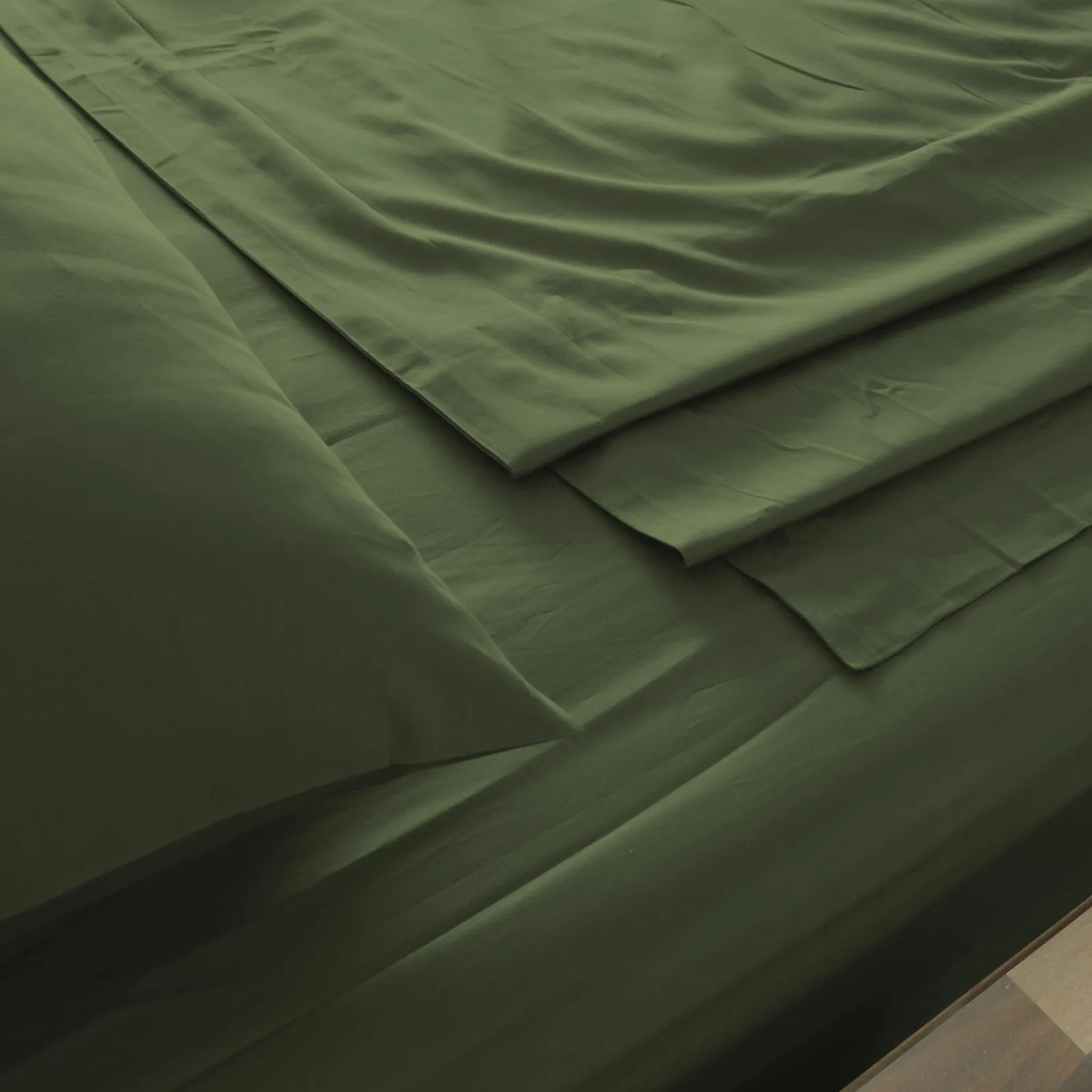 Royal Comfort 1000TC Hotel Grade Bamboo Cotton Sheets Pillowcases Set Ultrasoft King Olive