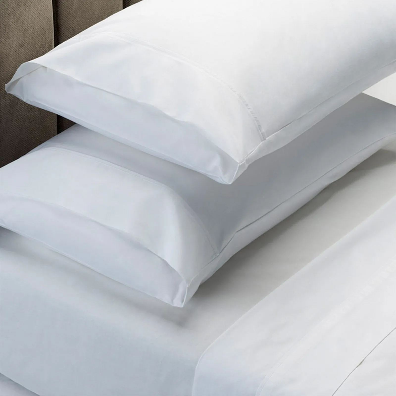 Royal Comfort 4 Piece 1500TC Sheet Set And Goose Feather Down Pillows 2 Pack Set Queen White