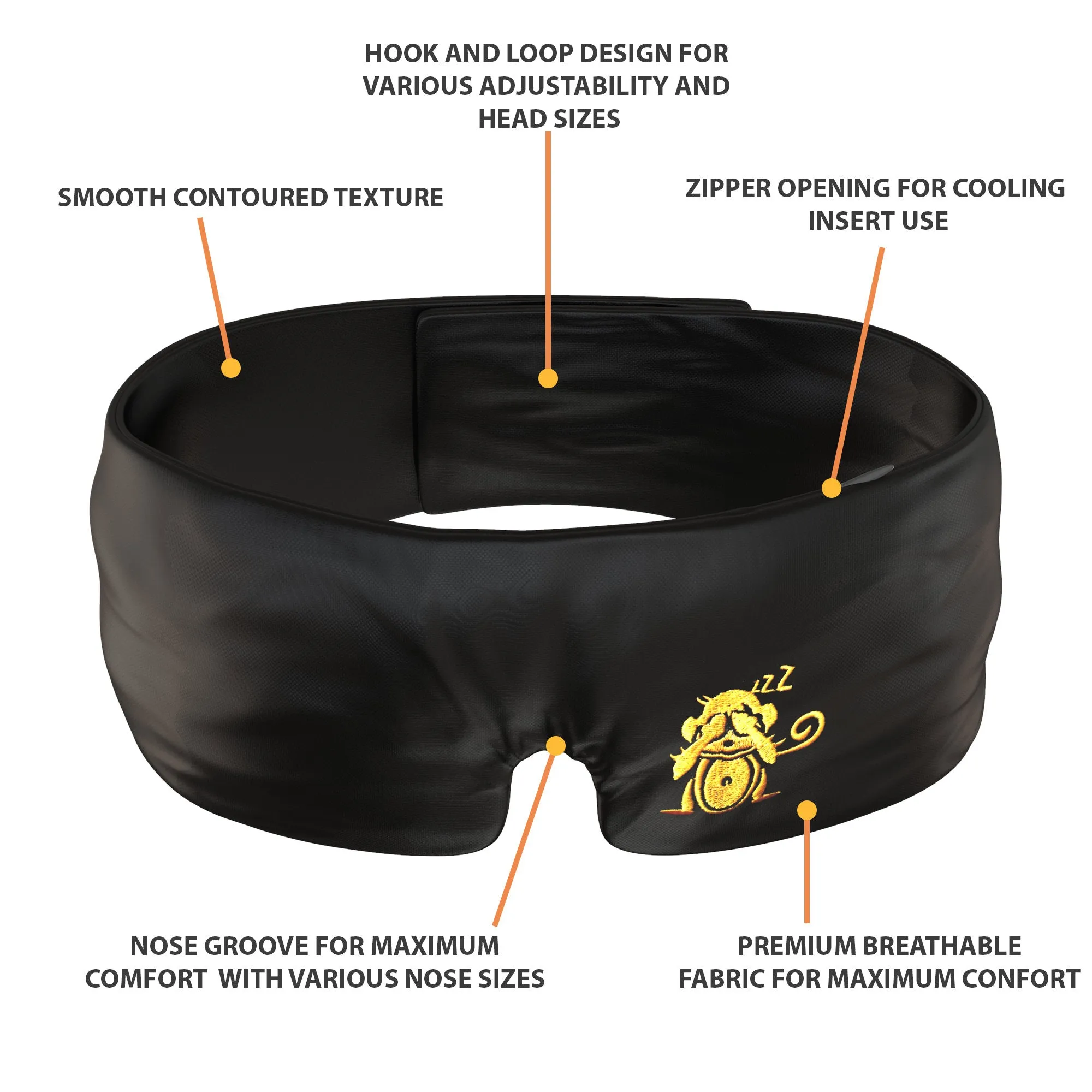 Sleep Monkey Luxury 100% Silk Sleep Mask with Cooling Gel Inserts and Ear Plugs Kit - Award-Winning Sleeping Mask for Best Night Sleep