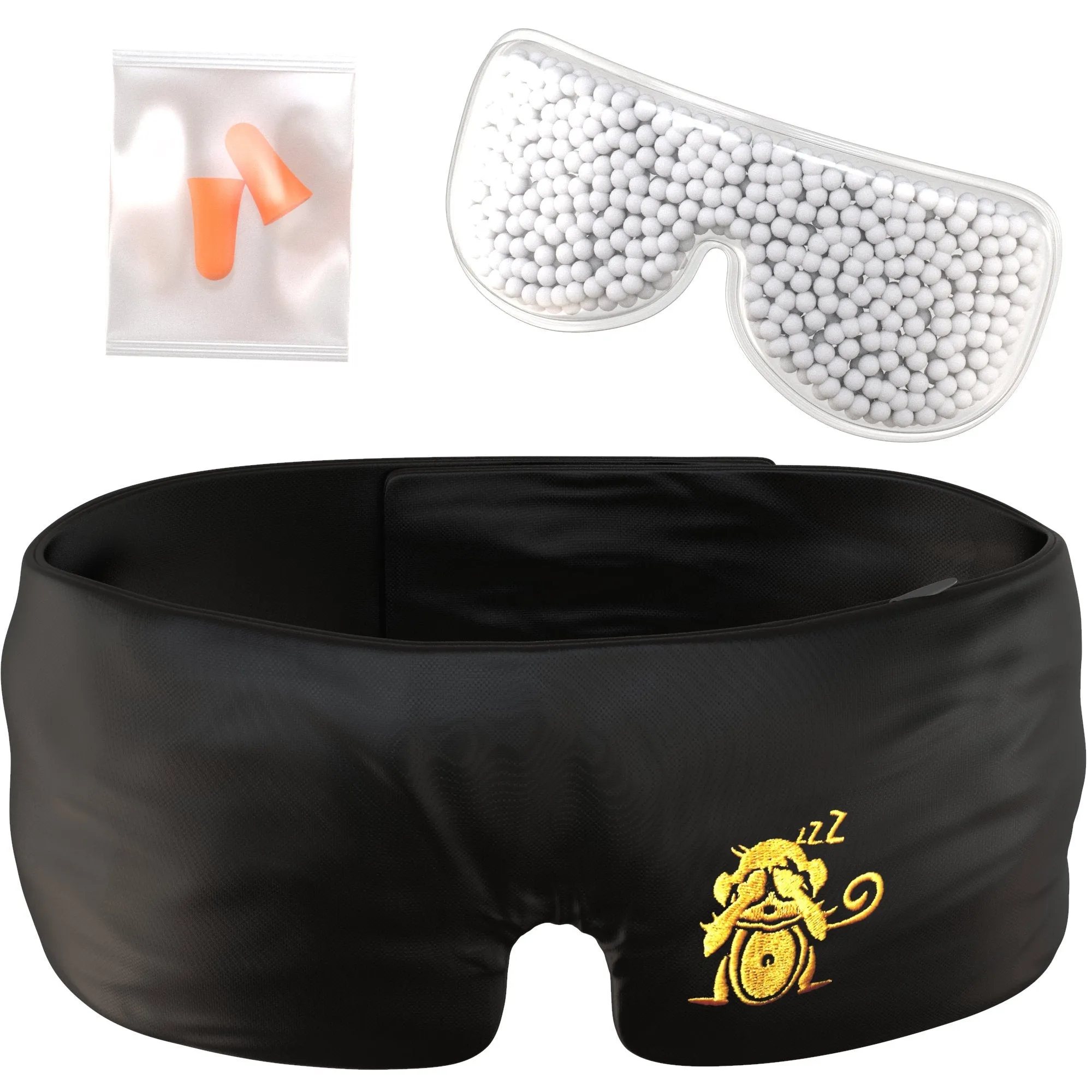 Sleep Monkey Luxury 100% Silk Sleep Mask with Cooling Gel Inserts and Ear Plugs Kit - Award-Winning Sleeping Mask for Best Night Sleep