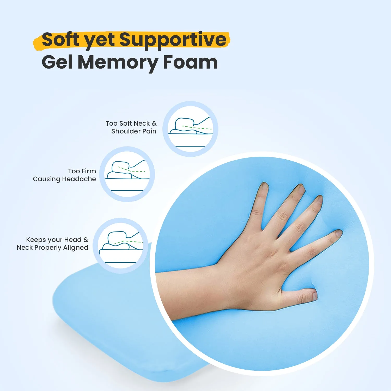 Small Standard Cooling Gel Memory Foam Pillow