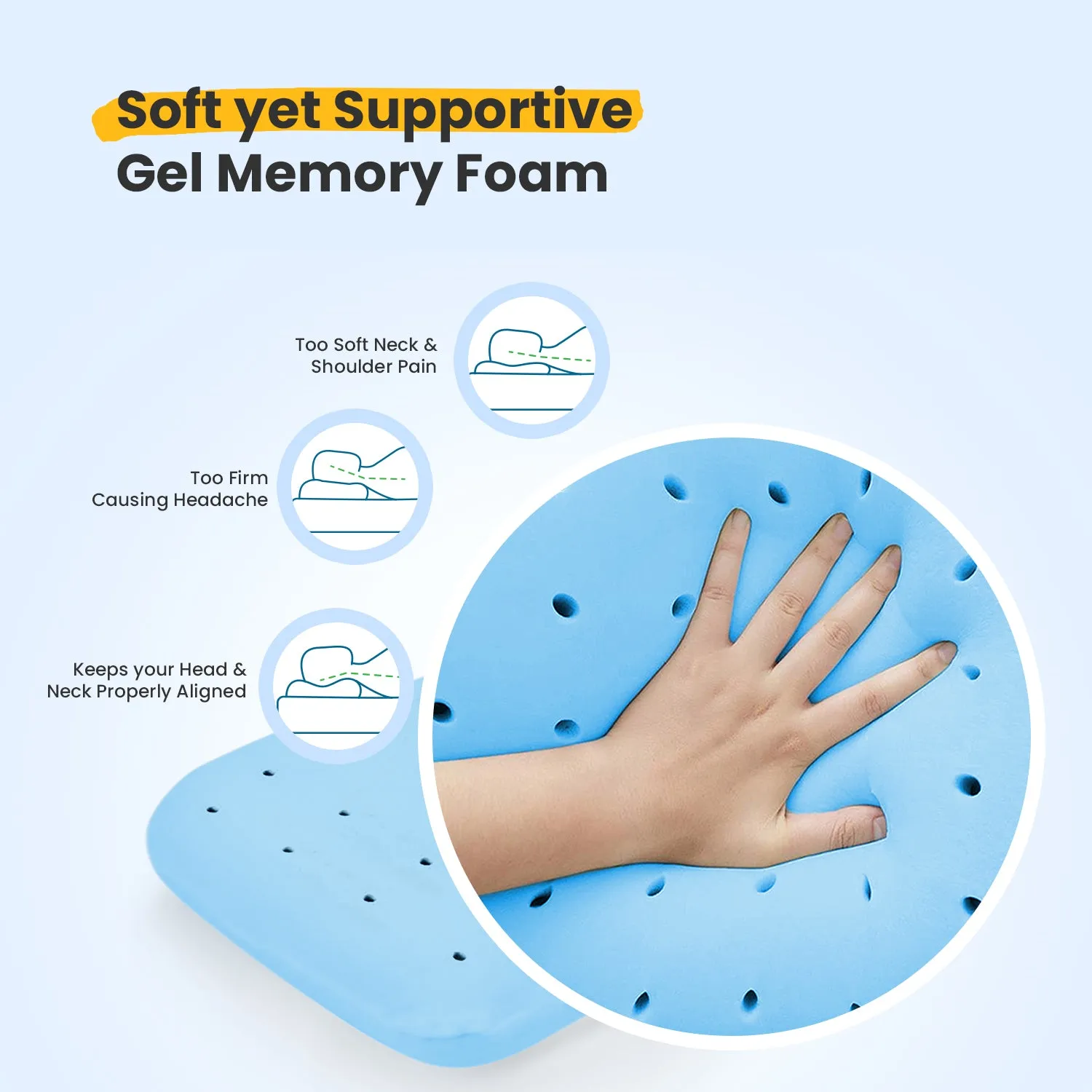 Small Standard Cooling Gel Memory Foam Pillow